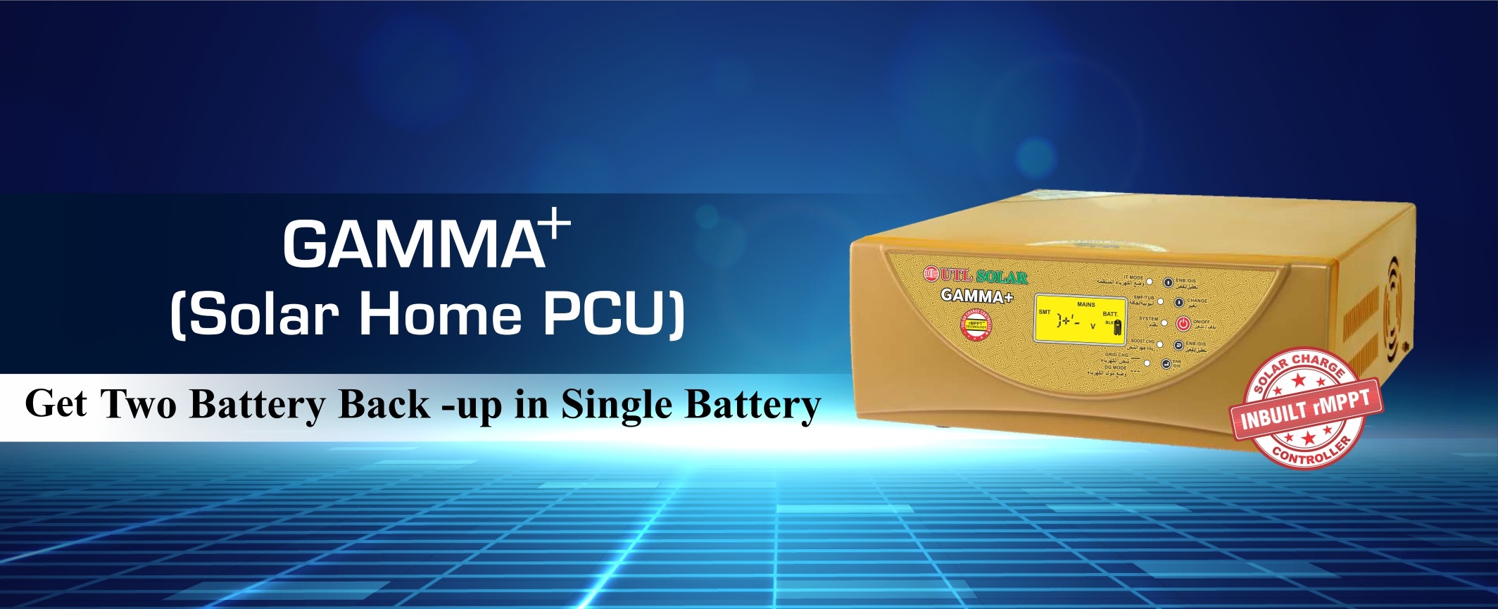 Gamma+ Solar Inverter 1kVA 12 Volt and 24 Volt