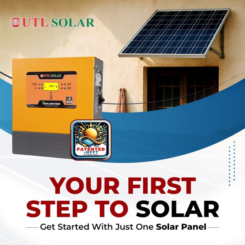 UTL Solar Sun Lion 1000 solar inverter kit for homes, designed for a single solar panel
