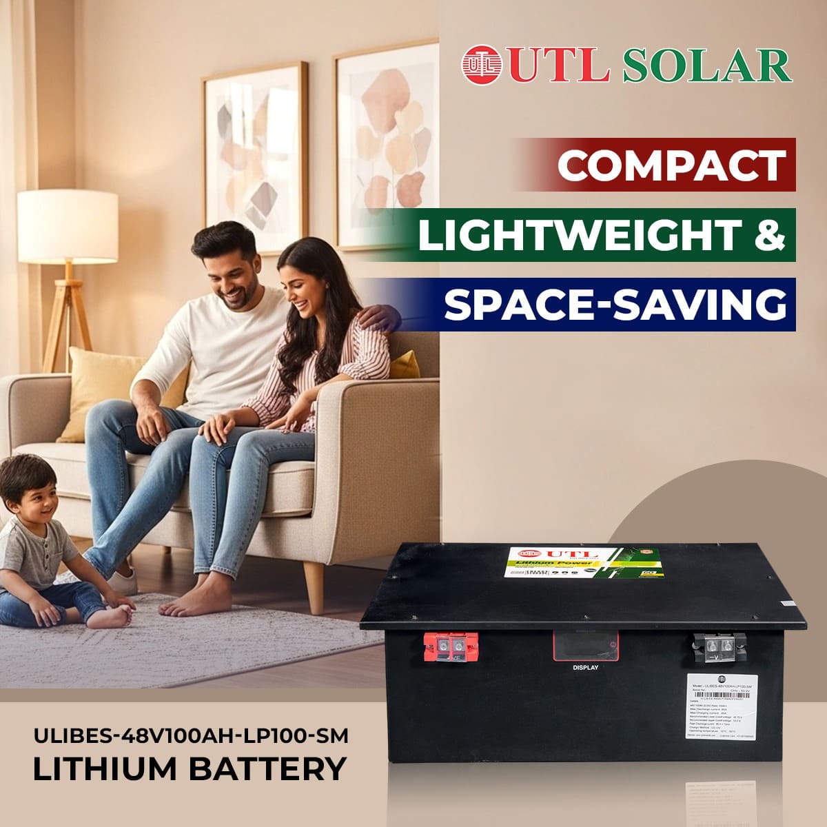 Lithium battery Compact Lightweight & Space saving