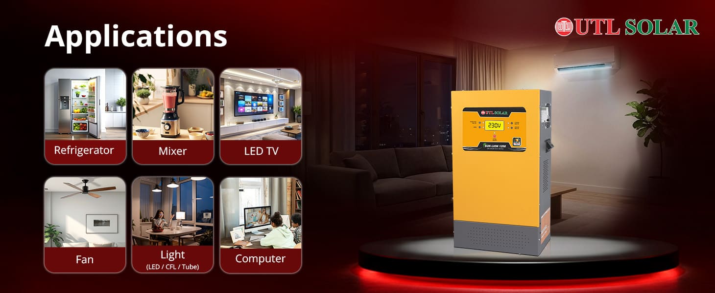 UTL SUN LION 1200 Lithium Integrated rMPPT Solar Inverter sunlion application
