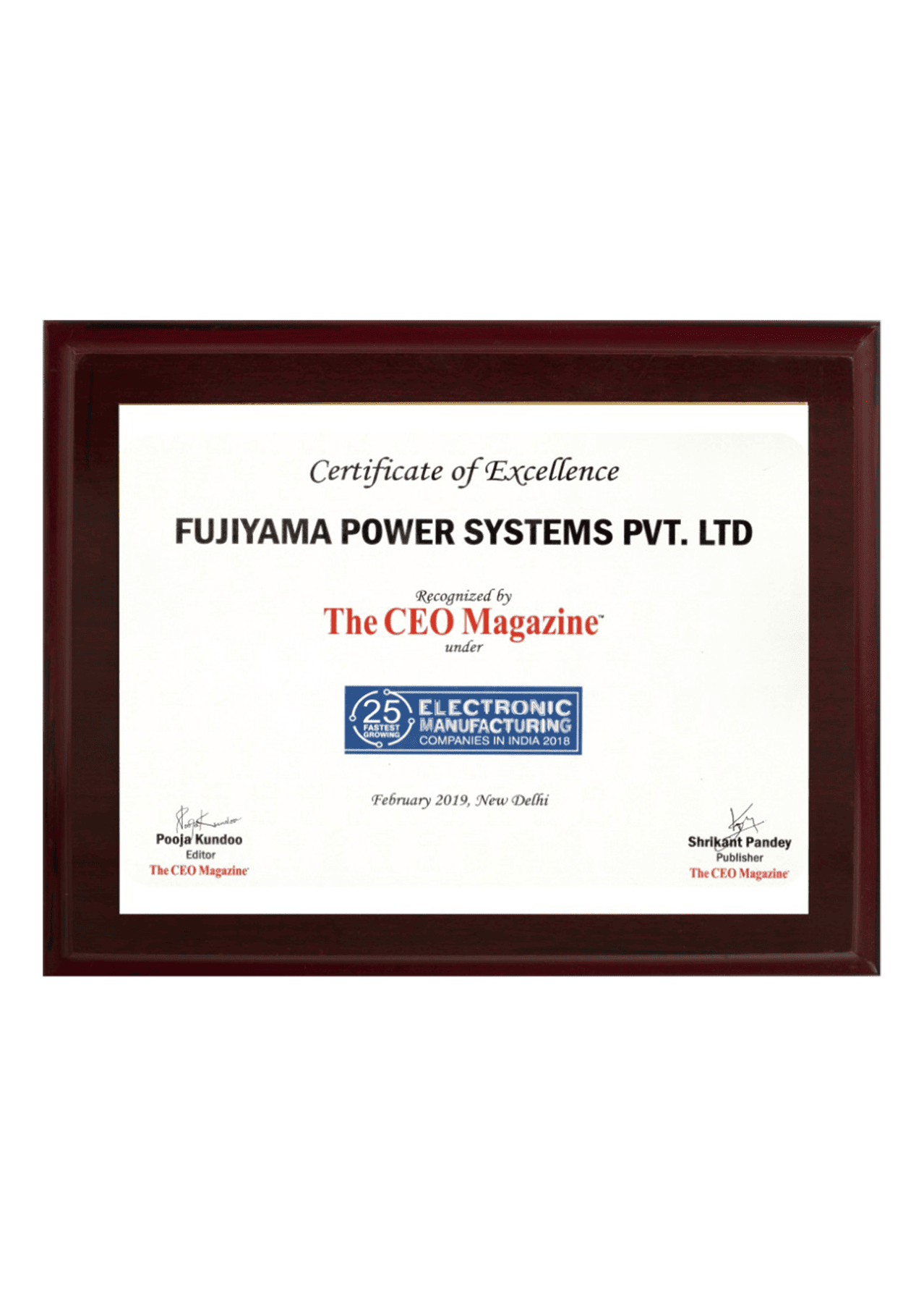 About Us certificate of excellence