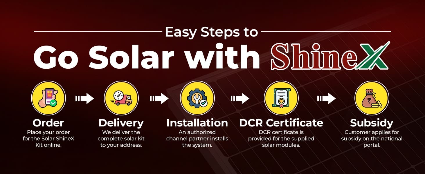 UTL ShineX 3.2kW On Grid Rooftop Solar Kit with TOPCon DCR Panel eligible for PM Surya Ghar Subsidy Go solar with shinex