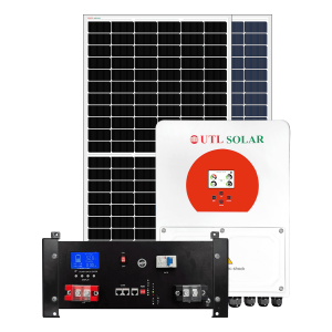 UTL 3kW Hybrid Solar Combo | HYB-3K-GXLS1 | 590W TOPCon Bi-Facial (Non-DCR) Dual Glass Solar Panels | 51.2V/100Ah Lithium-ion Battery