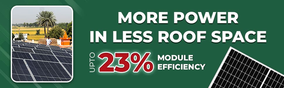 High efficiency TOPCon solar panels delivering more power in less roof space with up to 23 percent module efficiency