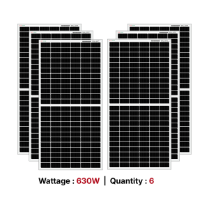 630 W panel with quantity six